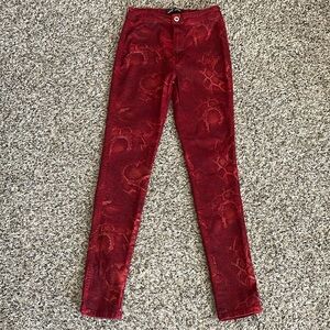 JC & JQ Jeans Red Snake Print Jeans
